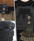 Molle Clips Key Holder 2 Pack Black Molle Webbing Clips with Carabiner Style Hooks for tactical belts and bags usage