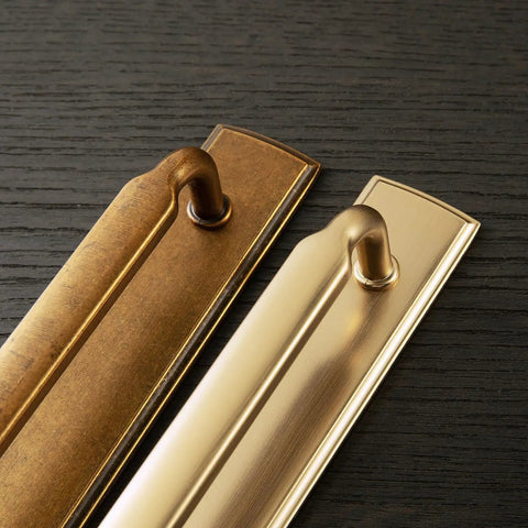 Two Pack Antique Brass Cabinet Pulls With Backplates Vintage Drawer Handles With Spacer Zinc Alloy Hardware For Kitchen Cabinets Easy