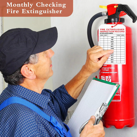 No Fuss Fire Extinguisher Monthly Inspection Tags With Durable Tamper Seals And Numbered Zip Ties For Straight Ahead Safety Compliance 2026 Through 2029 White