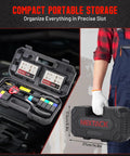Rivet Nut Tool Bundle NT600 NT700 kit open with contents, case held by person, showing portability