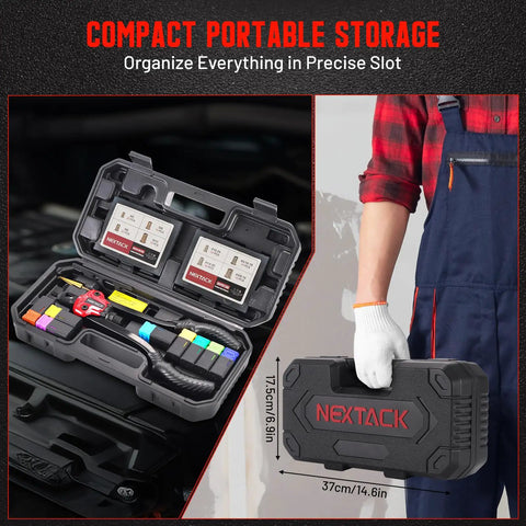 Rivet Nut Tool Bundle NT600 NT700 kit open with contents, case held by person, showing portability