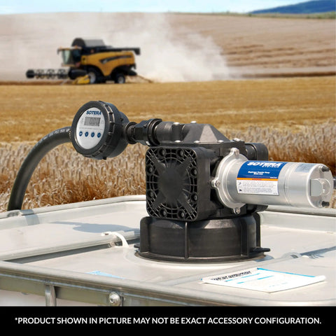 1 Inch Digital Chemical Transfer Meter With Nutating Disc Technology, 2 To 20 GPM Flow Range, on storage tank