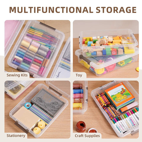 Knock Your Clutter Down To Zero With These Dependable Stackable Plastic Storage Bins With Secure Snap Lids Great For Paper Folders And School Projects Solid Durability Guaranteed