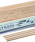 Components of Piper Super Cub 95 Laser Cut Balsa Model Kit in Blue with 24 Inch Wingspan, Decals, Vacuum Formed Parts