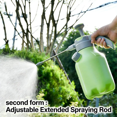 Half Gallon Automatic Pressure Sprayer With Straight And Adjustable Curved Extension Poles Explosion Proof Design Fine Mist Sprayer
