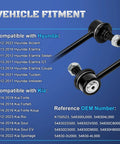 Two Pack Beefed Up Front Stabilizer Sway Bar End Links Replacement For Hyundai And Kia Durable Front Suspension Upgrade Fits Elantra Elantra GT Elantra Coupe Tucson Accent Veloster 2012-2022 with vehicle fitment chart