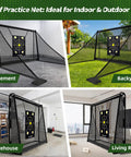 Heavy Duty Golf Hitting Net With Side Barriers For Real Balls Driving Practice Indoor Outdoor Ball Return System in various settings