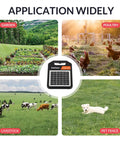 Portable Solar Fence Charger With Day Night Mode Up To 10 Miles Of Coverage, 0.16J Energizer for gardens, poultry, livestock, pets