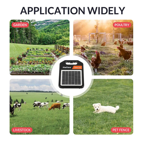 Portable Solar Fence Charger With Day Night Mode Up To 10 Miles Of Coverage, 0.16J Energizer for gardens, poultry, livestock, pets