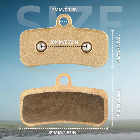 Two Pack Front Or Rear Brake Pads For Electric Dirt Bikes Fit Surron Light Bee X LBX S Light Bee S LBS Talaria Sting MX3 R MX4 X160 X260 with dimensions displayed