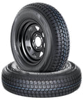 2-Pack 5.30-12 Trailer Tires With 12 Inch Rims, 5 Lug On 4.5 Inch Bolt Pattern, 6 Ply Load Range C Heavy Duty Tires, side view
