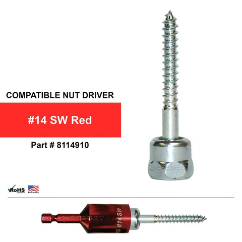 Vertical Threaded Rod Anchor For Wood, Three And One Half Inch Screw, Zinc Finish Steel, Quarter Inch Screw Length, Easy Install