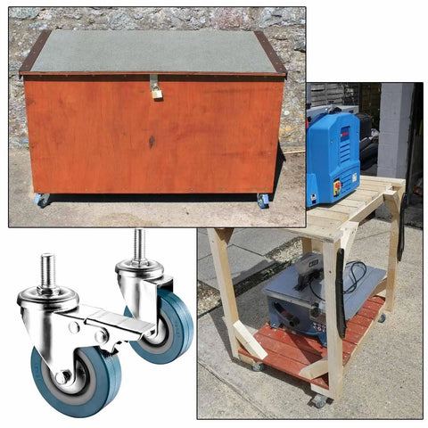 Rock Solid Swivel Casters With Secure Locking Brake Smooth As Butter Furniture Wheels Featuring M12 Threaded Stem And 75mm Diameter For Shelving Cabinets And Workbenches That Glide Effortlessly Daily