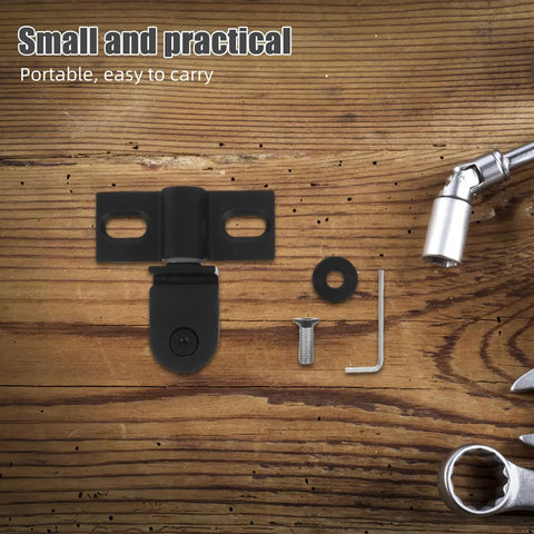 Go To Heavy Duty Glass Shower Door Pivot Hinge in Stainless Steel with tools on wooden surface