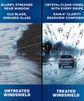 Comparison of untreated vs treated windshield for clear visibility with Rear Wiper Blade 11 Inch OEM Replacement With Interchangeable Adapter