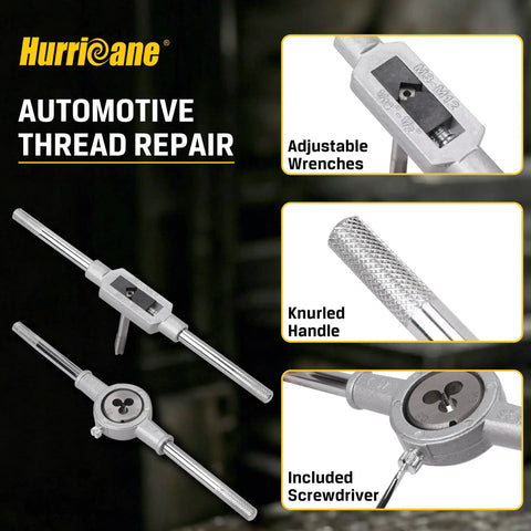 The Ultimate 80 Piece Tap And Die Set With Sae Metric Sizes For Auto Repair Pros Who Need Serious Thread Fixing Power GCr15 Steel Durability, adjustable wrench and knurled handle