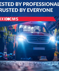 Emergency responders standing by an EMS vehicle at night with professional banner overlay.