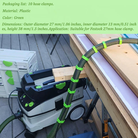 Dust Hose Organizer Clips For Vacuum Hoses D27 Fits Sander And Dust Extractor 37mm Diameter Durable Holders on Festool setup