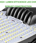 Close-up of Shoebox Corn Retrofit Lamp Rotatable E39 Mogul Base showing LED chips and robust construction.