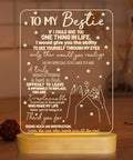 Best Friend 3D Illusion Lamp Night Light With Warm White Glow And Sweet How Special You Are To Me Message Perfect BFF Gift For Christmas Birthday White Elephant Or Just Because Wooden Table Lamp, acrylic message panel on wooden base.