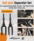 Heavy Duty 19 Pc Air Hammer Chisel Kit For Metal Cutting And Auto Body Repair Fits Pneumatic Pistol Grinders With Versatile Accessories; 20mm/24mm ball joint separator set