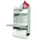 Junior Aluminum Work Station Storage Cabinet With Flip Out Work Tray And Paper Towel Rack for enclosed trailers, silver