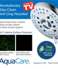 Image of High Pressure 6 Setting Rain Shower Head 6 Inch Chrome Finish with Hygienic Anti Clog Nozzles for Cleaner Showers