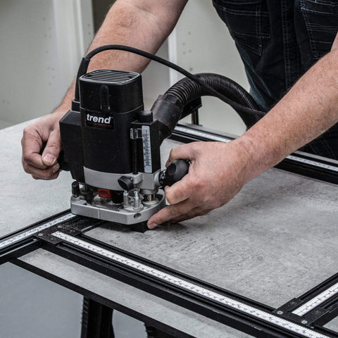 Adjustable Router Jig Frame and Guide System for Cutting Square and Rectangular Recesses, Slots, and Face Panel Molds With a Router