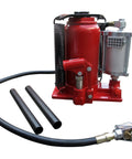 Red 20 Ton Air And Manual Bottle Jack For Auto Shops And Industrial Use Fast Hydraulic Action Heavy Duty Pro Grade Jack With Hose