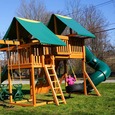 DIY Swing Set Hardware Kit With Easy A-Frame Brackets, Swing Seats, Ring Trapeze Bar, All Assembly Hardware And Clear Instructions, Free-Standing Outdoor Playset For Kids, Wood Not Included
