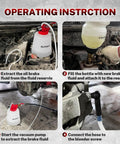 Image showing steps to use One Person Brake Bleeder Vacuum Pump Kit For Cars And Trucks With Adapters Air Compressor Powered Brake Fluid Bleeder System For Master Cylinder And Clutch Lines Easy Professional Level.