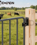 Two Way Gate Latch Heavy Duty Lockable Fence Gate Hardware For Metal Tube Gates Livestock Horse Corral Ranch Stable Self Locking 2 Pack Weather Resistant Easy Install Built Tough on metal tube gate