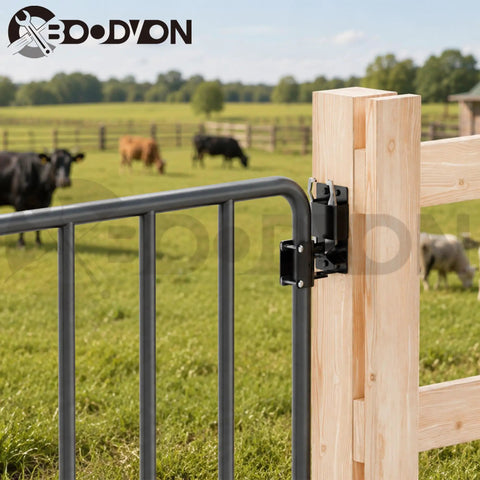 Two Way Gate Latch Heavy Duty Lockable Fence Gate Hardware For Metal Tube Gates Livestock Horse Corral Ranch Stable Self Locking 2 Pack Weather Resistant Easy Install Built Tough on metal tube gate