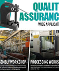 Premium Cast Iron 3 Ton Manual Arbor Press, side view, used for stamping and bending tasks in workshops.
