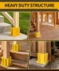 High Visibility Yellow Guardrail Base Boots 4 Pack With Abs Plastic Design Hella Durable For Temporary Traffic Control Plus Nitrile Coated Work Gloves Boss Certified Job Site Essential in use at construction site.