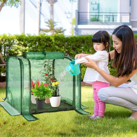 Portable Mini Greenhouse For Small Plants Indoor Outdoor Use No Fuss Setup Garden Tent With Waterproof Pad And Sturdy Steel Frame Tear Resistant PE Cover 23x13x17 Inch Green House Shelter