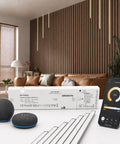 DEIGCYU LED Recessed Lighting Kit, 6 Pack Black Self-Adhesive Light Bars with LED driver and smart control app on phone.