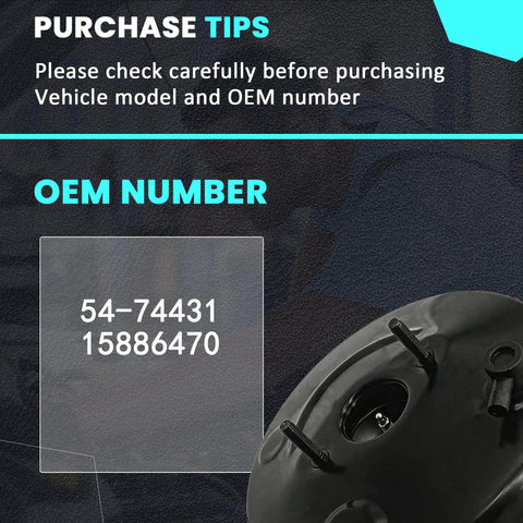 OEM number details for High Performance Vacuum Power Brake Booster For Chevy Silverado 1500 And Silverado Classic Trucks 2007 Through 2011.