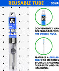 One Half Inch By Eight Inch Auger Drill Bit With Quick Change Three Eighths Inch Hex Shank For Wood Plastic Drywall And Composite Materials Long Reach For Soft And Hard Woods By SOMADA in packaging on pegboard.