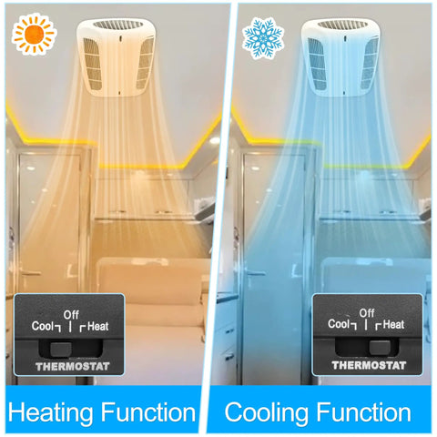 Heating and cooling modes of digital thermostat replacement for home heating and cooling, wall mounted T stat with easy temperature adjustment from 37 C to -1 C, quick install and three modes for fan, temperature, and wind speed.