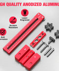 Premium Thin Rip Jig Guide For Table Saw Band Saw And Router Table Cuts Like Butter With Wide Adjustable Slide Rail System and components.