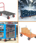 Heavy Hitter 8 Inch Industrial Casters Set Of Four Boss Level 6000 Pound Capacity Tough Polyurethane Tread Rollers for rolling carts.