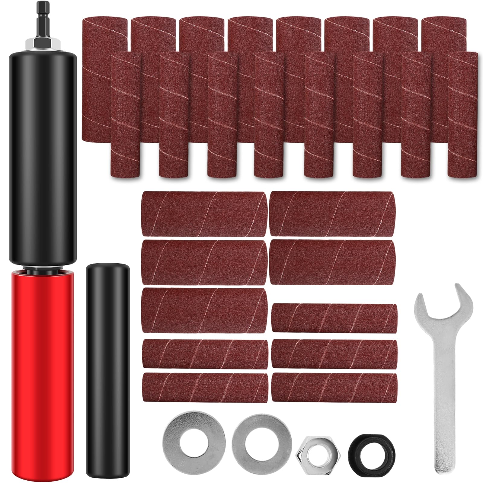 Drill Driven Spindle Sander Adapter With Handheld