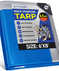Heavy Duty Tarp Cover Extra Thick Waterproof Tarpaulin With Rip Proof Edges and Reinforced Grommets UV Resistant 6x8 Ft package