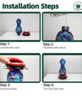Outdoor Hand Blown Glass Hummingbird Feeder With 24 Oz Capacity And Four Feeding Ports installation steps.