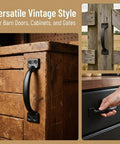 Matte Black Gate Handles Set Of 10 5.5 Inch Barn Door Pulls For Cabinets, Drawers, Fences, And Outdoor Use Screw On Hand Grips With Rustic Farmhouse Style For Kitchen Hardware