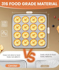 Food dehydrator stainless steel tray with dried fruit slices, showcasing 12 sections and 11.42 in size.