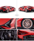 Lamborghini Sian FKP 37 1/14 RC Car For Kids Red Realistic 13.3 Inch Scale Remote Control Toy With Forward Reverse Left Right Steering