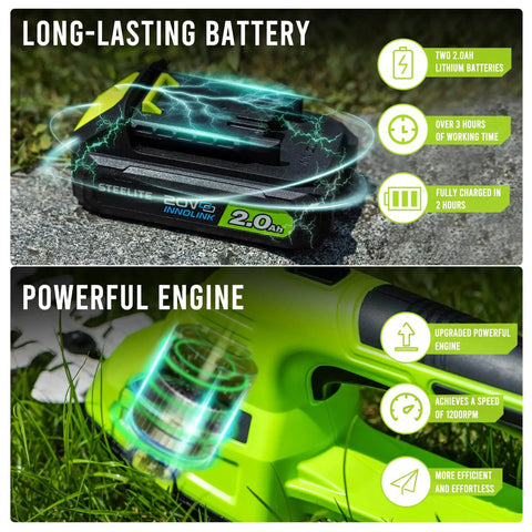 Cordless Hedge Trimmer And Grass Shear 2 In 1 For Effortless Yard Work 21V Handheld Electric Trimmer with powerful engine and 2Ah battery
