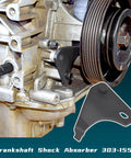 Engine close-up with crankshaft shock absorber 303-1550 visible, part of Must Have Engine Camshaft Belt Timing Locking Tool Kit